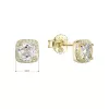Pozlacené stříbrné náušnice pecky kosočtverec se zirkonem 11438.1 crystal