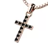 Přívěsek - křížek s černými brilianty 140018-02-CV-Black-DIA