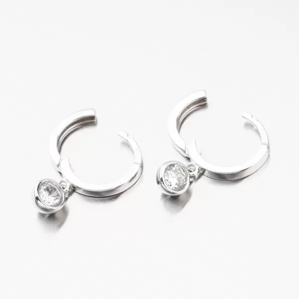 Kroužky se zirkonem z bílého zlata 12-686