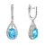 Stříbrné náušnice visací slzy s modrým zirkonem 11480.3 aqua