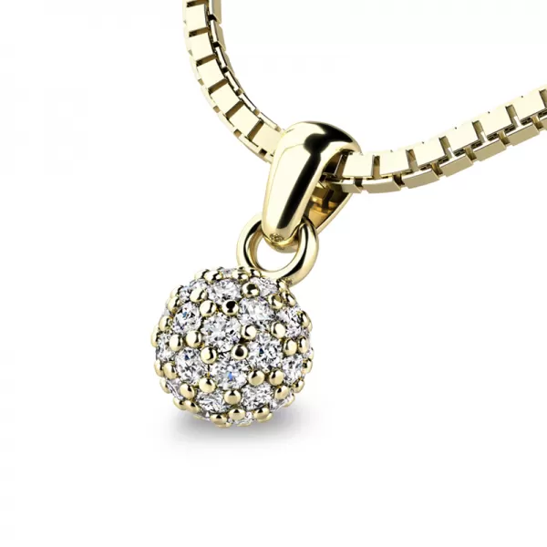 Zlatá kulička posetá diamanty 10971-ZL-DIA