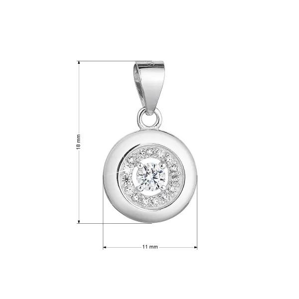 Stříbrný přívěsek kulatý se zirkony 14016.1