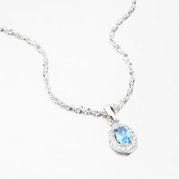 Zlatý přívěsek s akvamarínem a se zirkony 53GZ-8056-B-AKVA