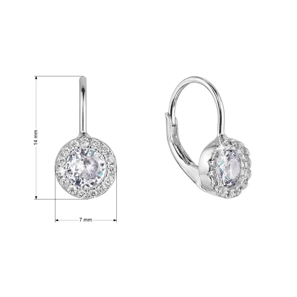 Stříbrné náušnice dětské kulaté se zirkony 11475.1 crystal