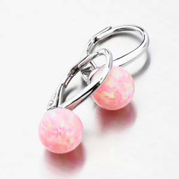 Dámské náušnice stříbro 925 zirkon růžový opál UCST-121746