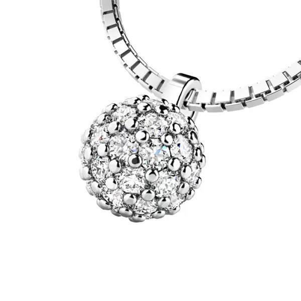Zlatý náhrdelník s kuličkou posetou diamanty 10971-NH01-B