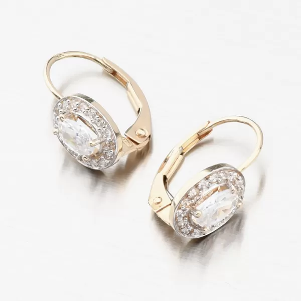 Zlaté náušnice se zirkony 52GZ-8049-ZLB-ZIR-KL