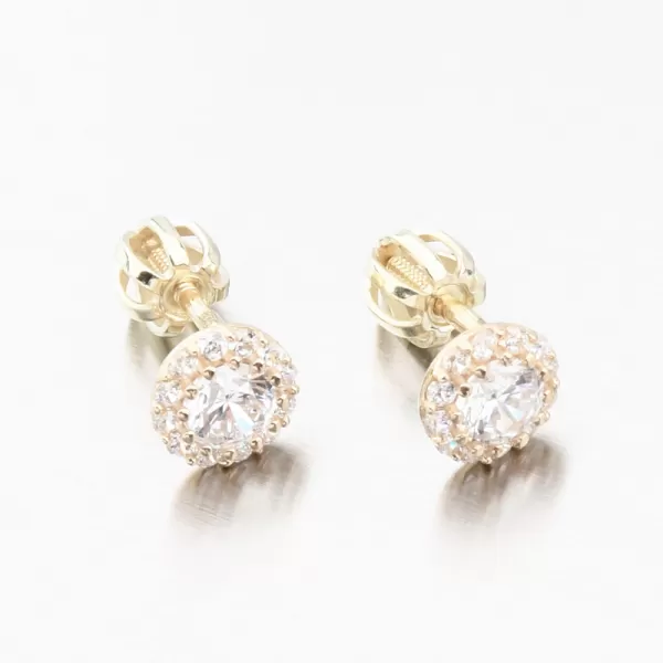 Dámské náušnice žluté zlato 585 se zirkony 52GZ-2745-ZL-ZIR