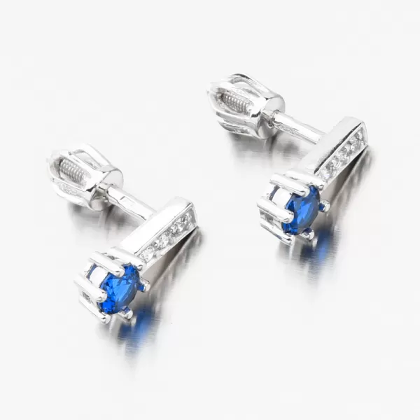 Dámské náušnice bílé zlato 585 zirkon safír a 52GZ-8057-B-SAF