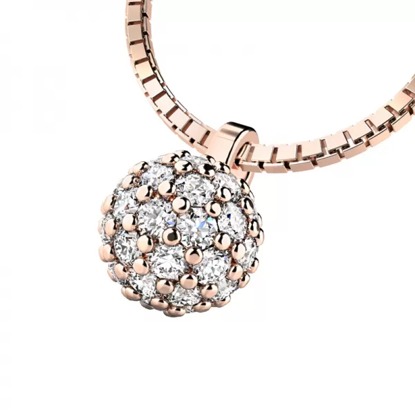 Zlatý náhrdelník s kuličkou posetou diamanty 10971-NH01-CV