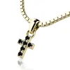 Dámský přívěsek přírodní diamant 0.033 ct - křížek s černé brilianty 140027-ZL-Black-DIA