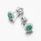 Dámské náušnice se smaragd a zirkony bílé zlato 52GZ-2745-B-SMAR