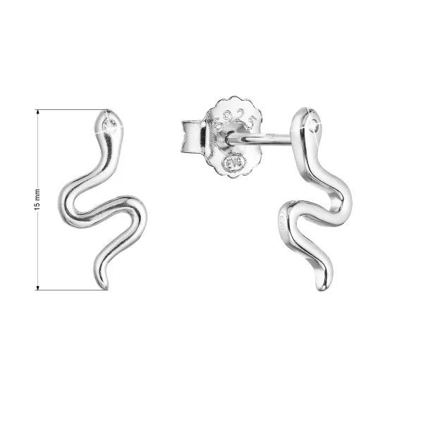 Stříbrné náušnice had se zirkonem 11434.1 crystal