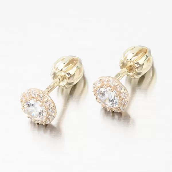 Dámské náušnice žluté zlato 585 se zirkony 52GZ-2745-ZL-ZIR