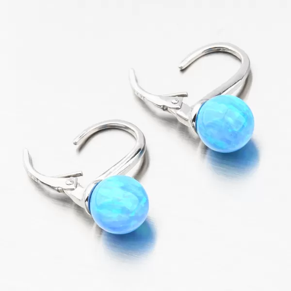 Stříbrné náušnice s modrým opálem UCST-121747