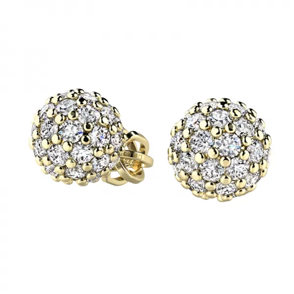 Zlaté náušnice - kuličky s diamanty 10971-NS-ZL-DIA