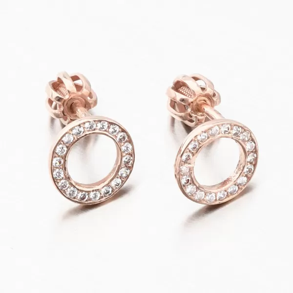 Pecky z růžového zlata se zirkony 52GZ-3060-CV