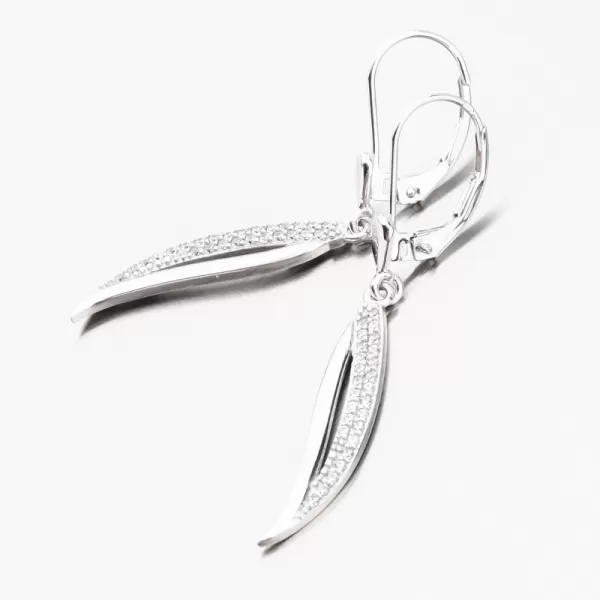 Visací náušnice z bílého zlata se zirkony 52GZ-8046-B