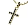 Přívěsek - křížek s černými brilianty 140018-02-ZL-Black-DIA