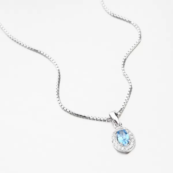 Zlatý přívěsek s akvamarínem a se zirkony 53GZ-8056-B-AKVA