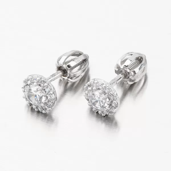 Dámské náušnice se zirkony bílé zlato 52GZ-2745-B-ZIR