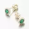 Dámské náušnice žluté zlato 585 se smaragd a zirkony 52GZ-2745-ZL-SMAR