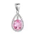 Stříbrný přívěsek slza růžový zirkon 14034.3 rose