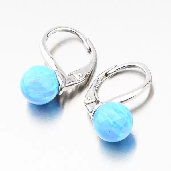 Stříbrné náušnice s modrým opálem UCST-121747
