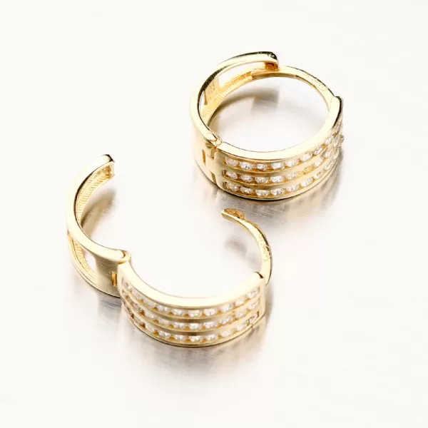 Zlaté kruhy se zirkony PKL12-026