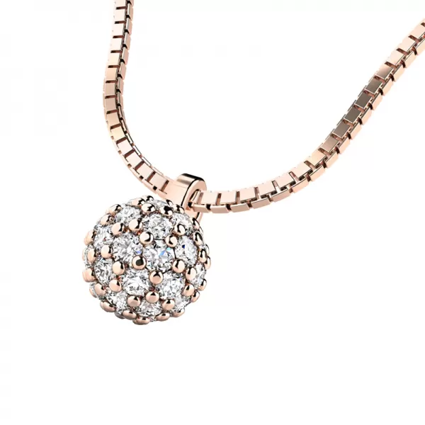Zlatý náhrdelník s kuličkou posetou diamanty 10971-NH01-CV