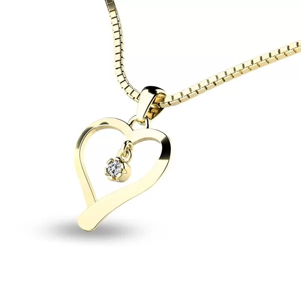 Zlatý přívěšek srdce ze žlutého zlata 10918-ZL-ZIR