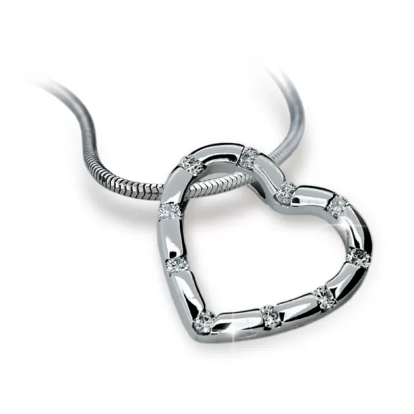 Přívěsek - srdce s diamanty DF1941