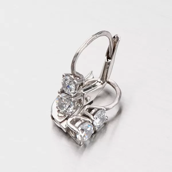 Dámské náušnice bílé zlato 585 zirkon 2-220