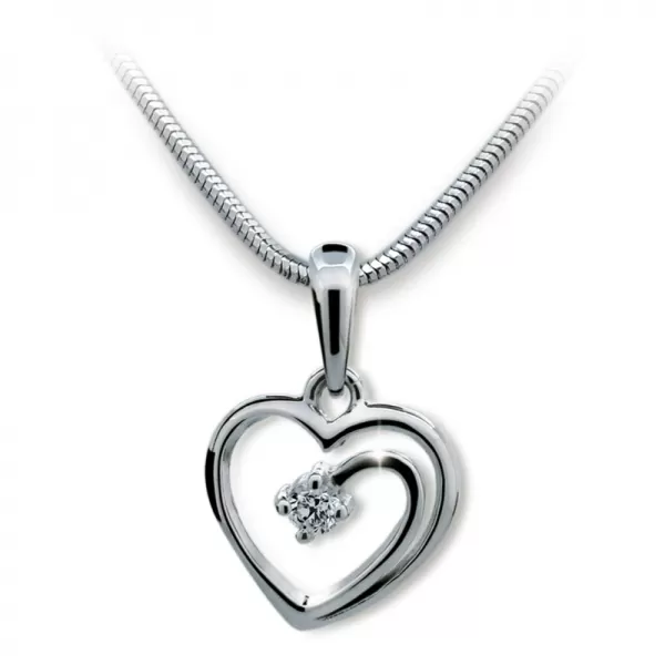 Přívěsek srdce zlato 585 s přírodní diamantem DF1602