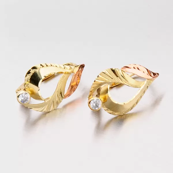 Zlaté náušnice se zirkony 52NK-019