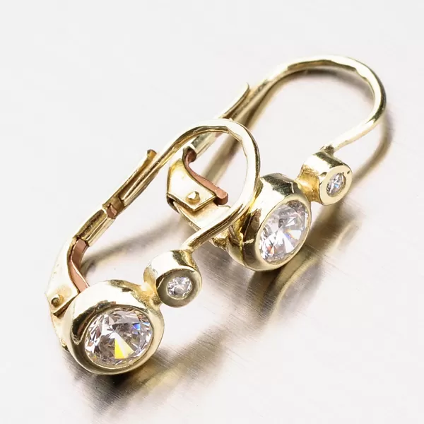 Náušnice se zirkony, zlato 585 42-3265