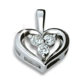 Dámský přívěsek bílé zlato 585/000 přírodní diamant 0.099 ct G/SI - srdce DF1919