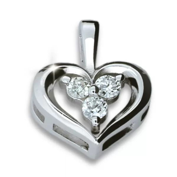 Přívěsek - srdce s diamanty DF1919