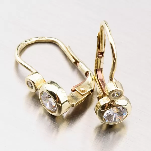 Náušnice se zirkony, zlato 585 42-3265