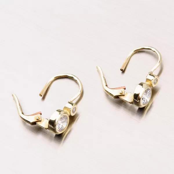 Náušnice se zirkony, zlato 585 42-3265