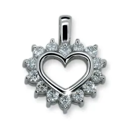 Dámský přívěsek bílé zlato 585/1000 přírodní diamant 0.352 ct G/SI - srdce DF1975