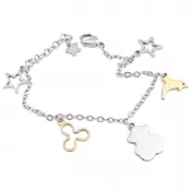 Dámský náramek ocel přívěsky GNB0164