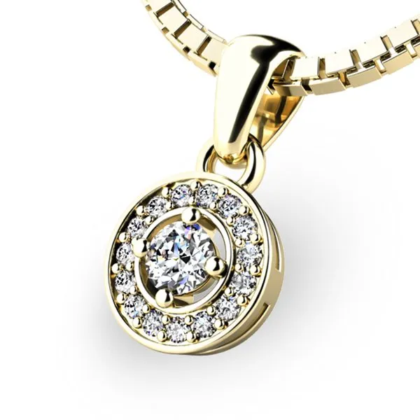 Dámský přívěsek žluté zlato 585/1000 0.245 ct 10922-ZL-ZIR