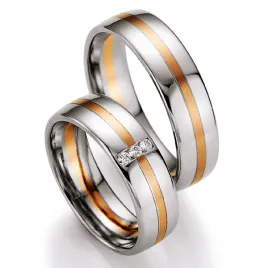 Snubní prsteny zlato mix 585 přírodní diamant 0.075 ct SP-707