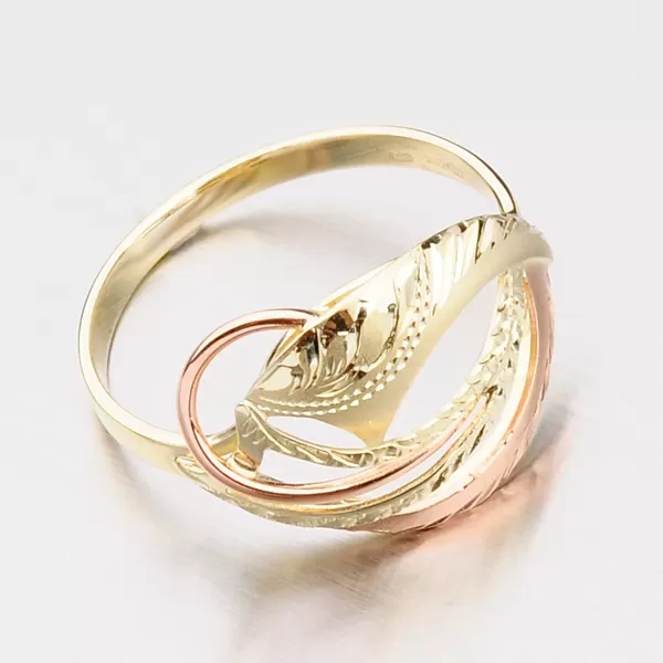 Prsten ze žlutého a červeného zlata 51P-521