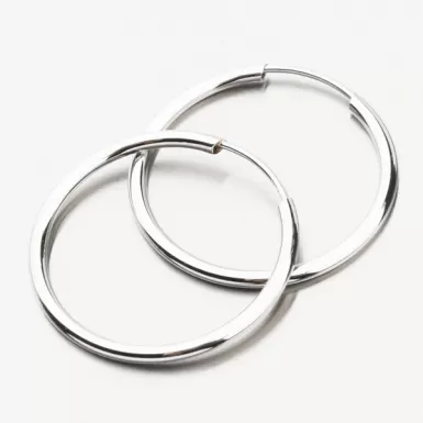 Dámské náušnice bílé zlato 585 kroužky 20 mm 12-057