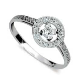 Zásnubní prsten bílé zlato 585/1000 přírodní diamant 0.270 ct G/SI ZP1990D
