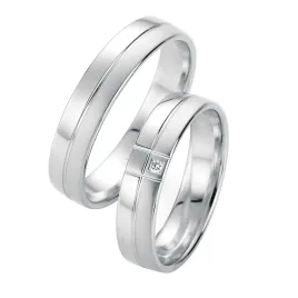 Snubní prsteny bílé zlato 585 přírodní diamant 0.015 ct SP-10050