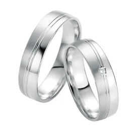 Snubní prsteny bílé zlato 585 přírodní diamant 0.025 ct G/SI SP-10330