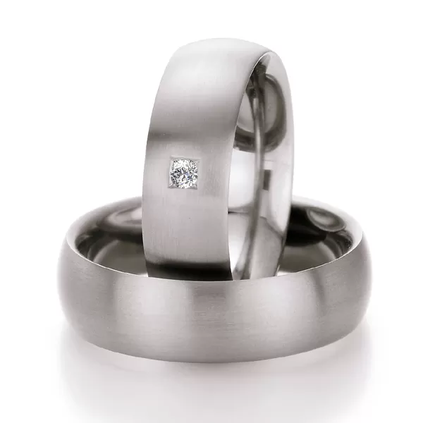 Titanové snubní prsteny s diamantem T711B